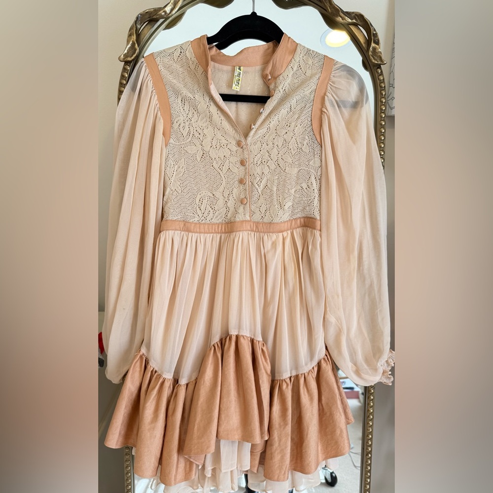 Free People Beige and Tan Dress